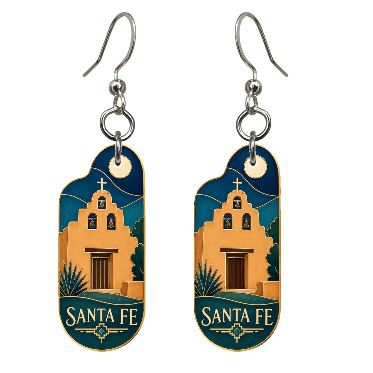 She's Choosing Santa Fe Earrings | Cloisonné-Inspired Graphic | S548