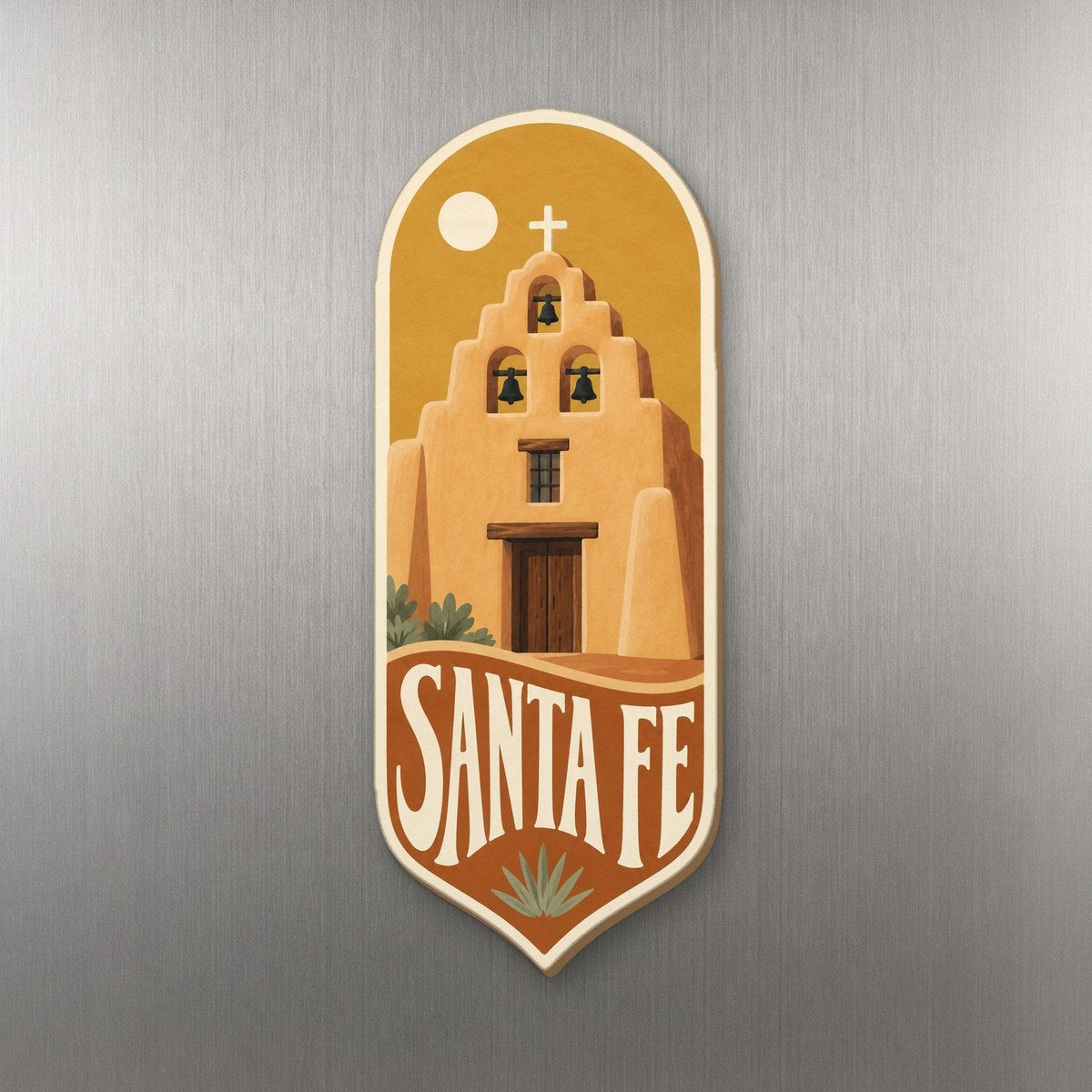 She's Choosing Santa Fe Magnet | Typographic Illustration | S549-M