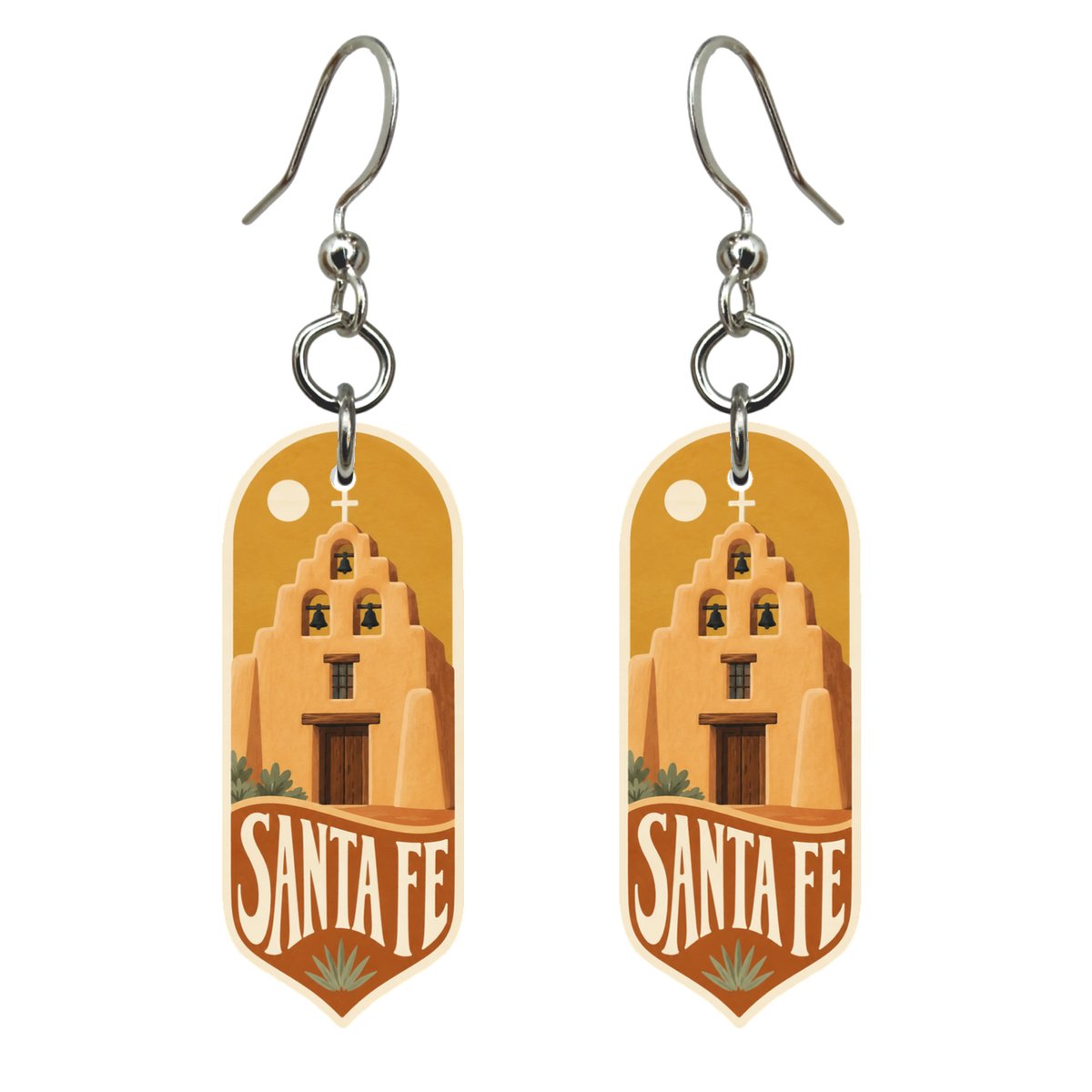 She's Choosing Santa Fe Earrings | Typographic Illustration | S549