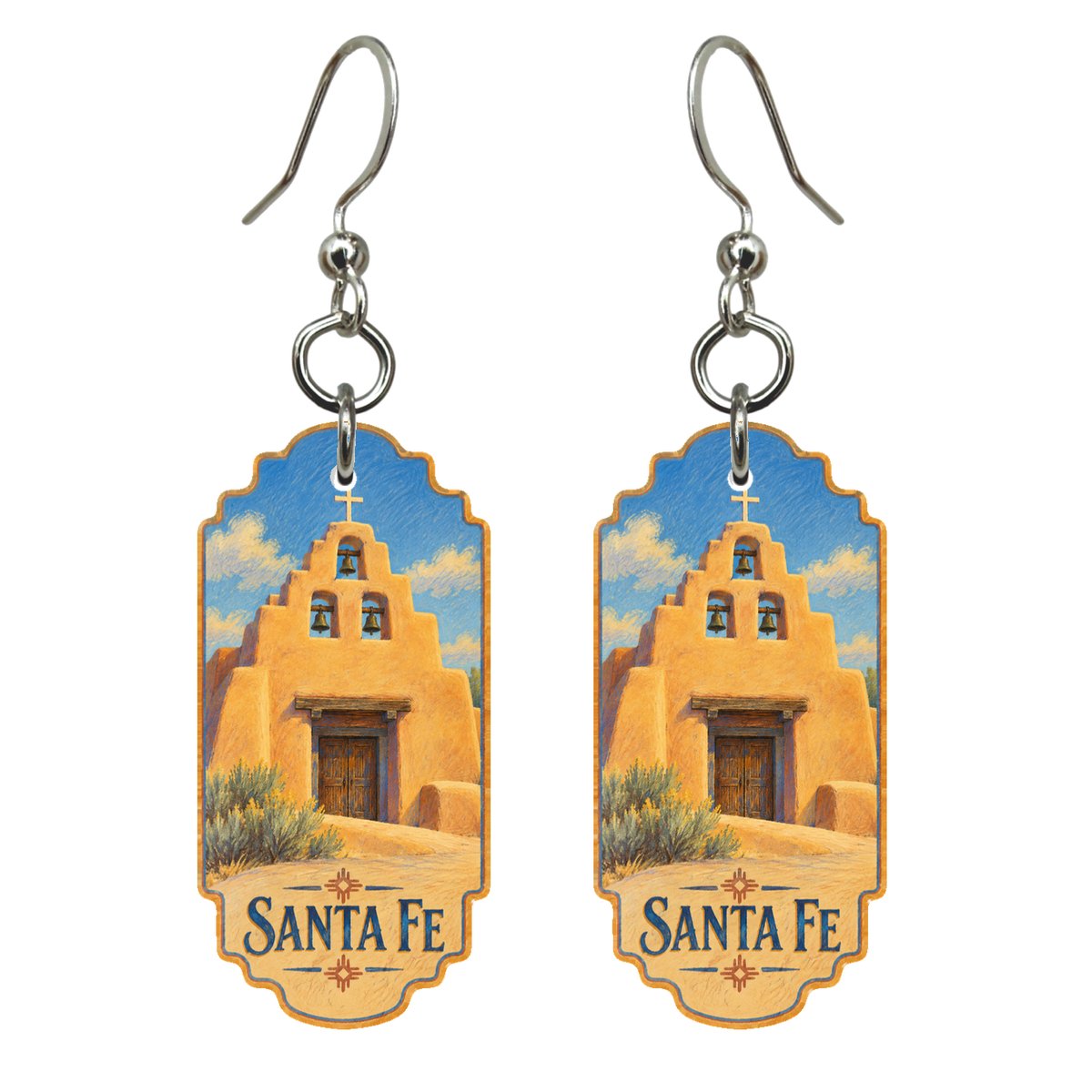 She's Choosing Santa Fe Earrings | Colored Pencil over Gouache | S550