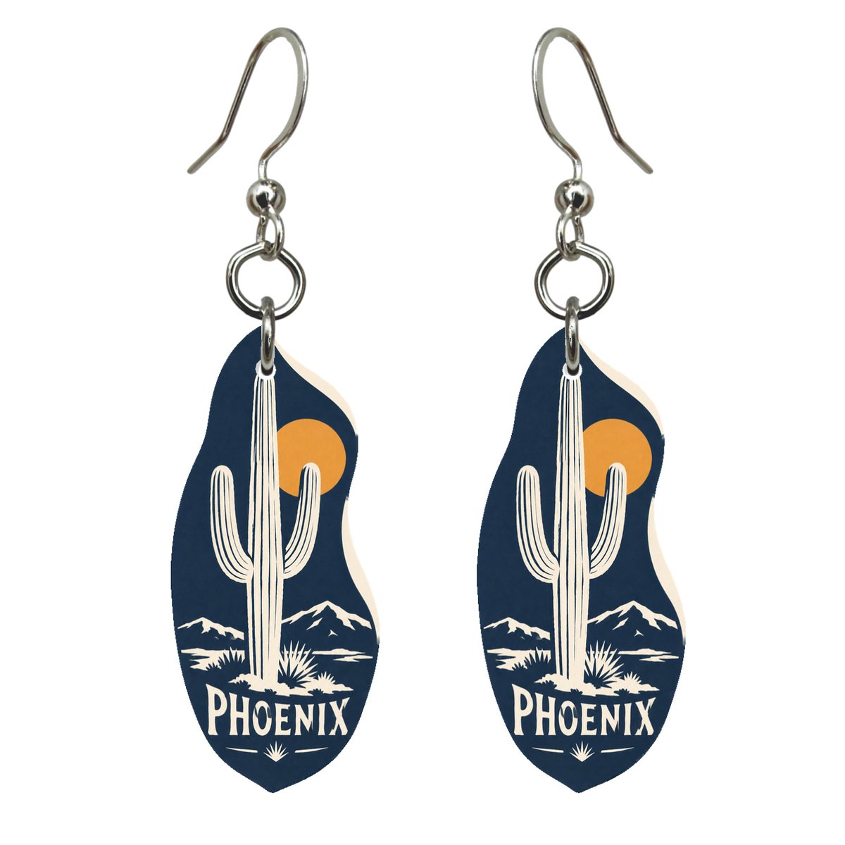 She's Choosing Phoenix Earrings | Negative-Space Silhouette | S551