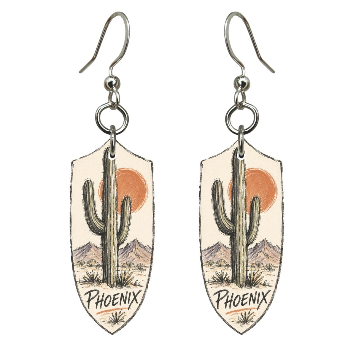 She's Choosing Phoenix Earrings | Loose Contour Sketch | S553