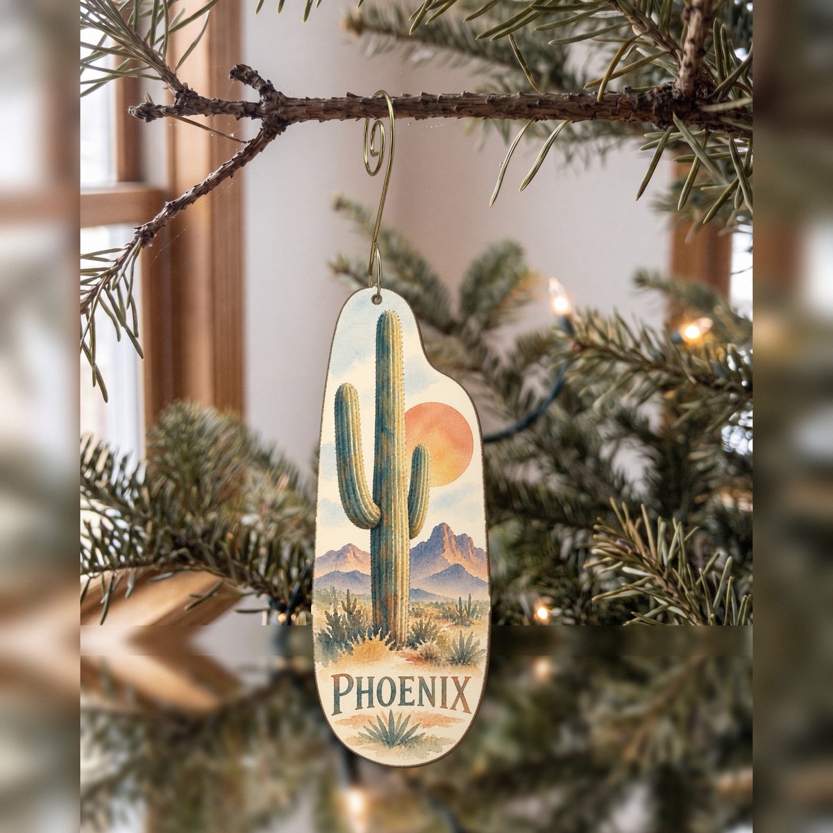 She's Choosing Phoenix Ornament | Restrained Watercolor | S562-O