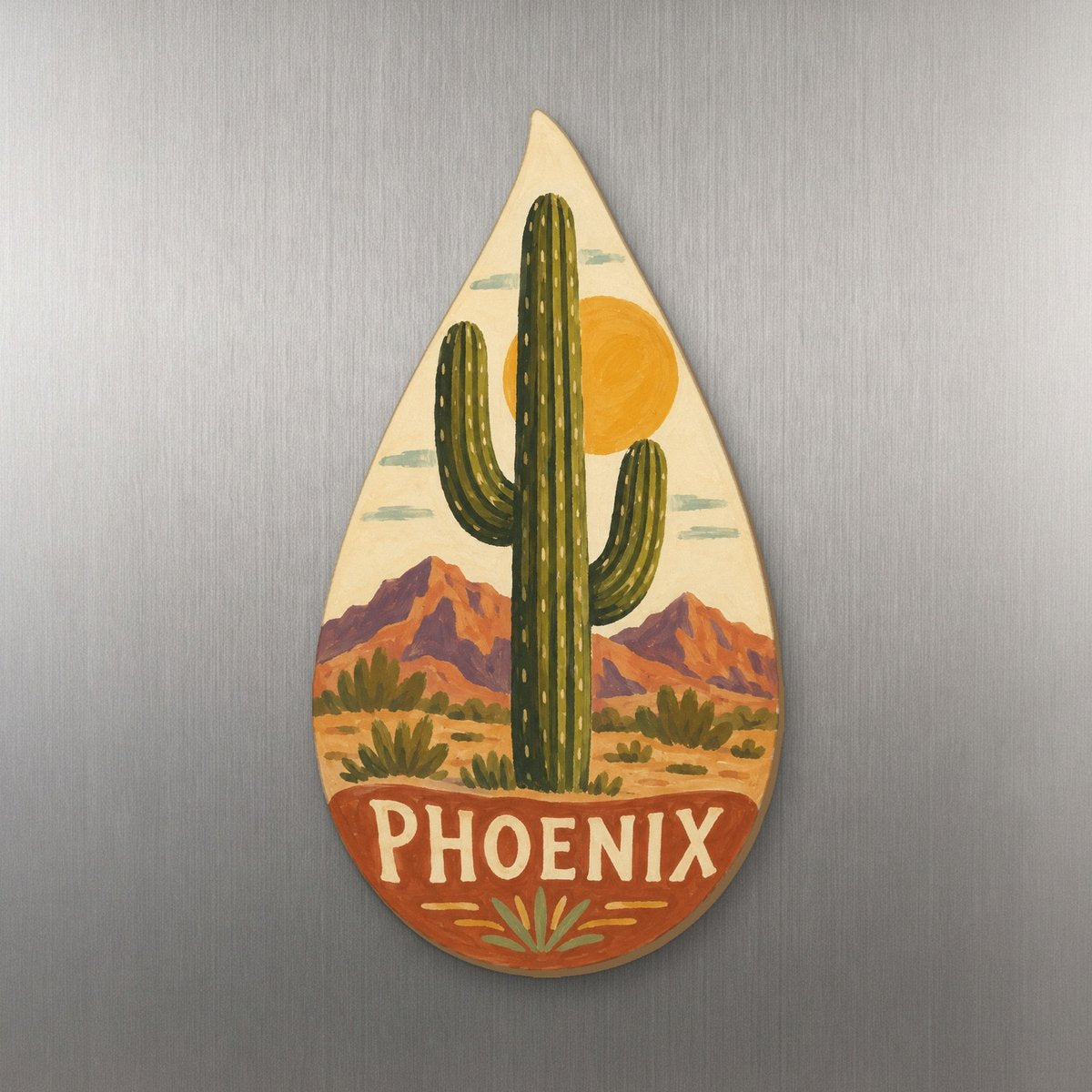 She's Choosing Phoenix Magnet | Naive Folk Painting | S564-M