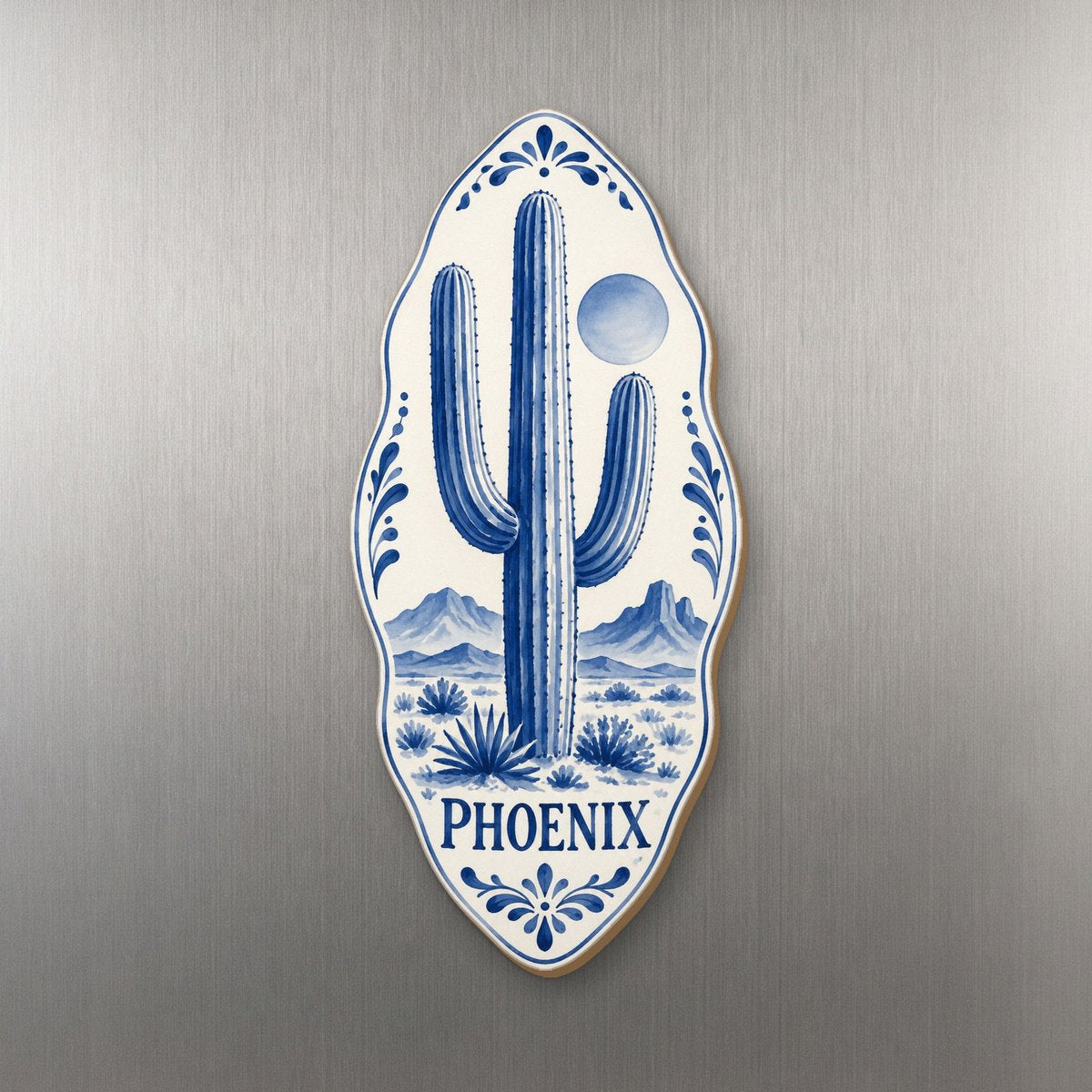 She's Choosing Phoenix Magnet | Blue-And-White Ceramic Illustration | S565-M