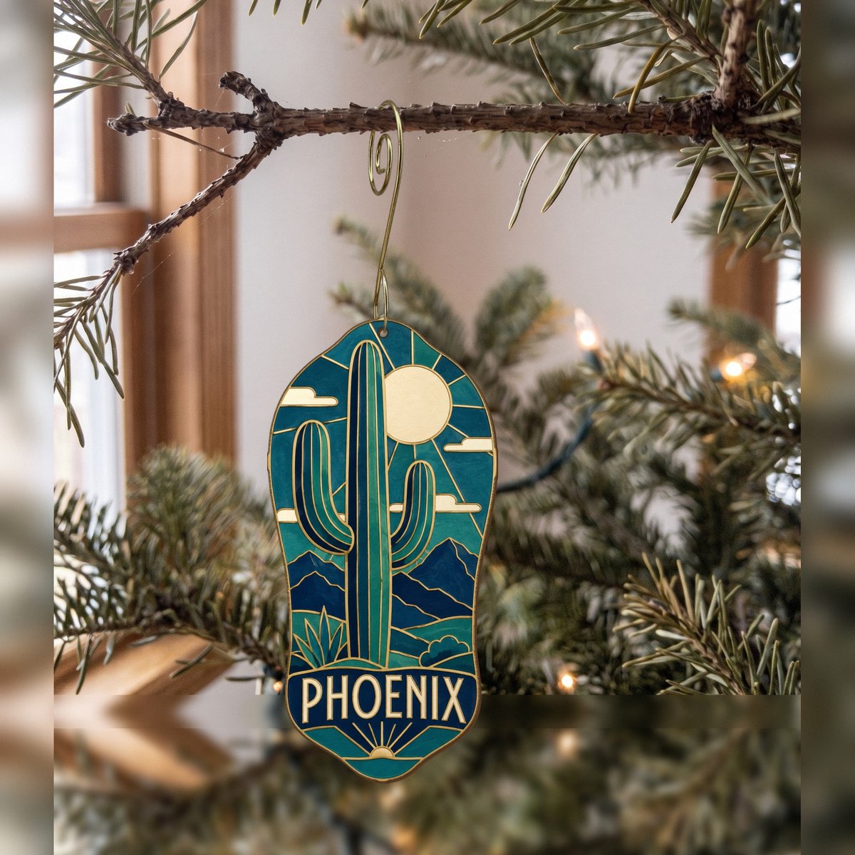 She's Choosing Phoenix Ornament | Cloisonné-Inspired Graphic | S566-O