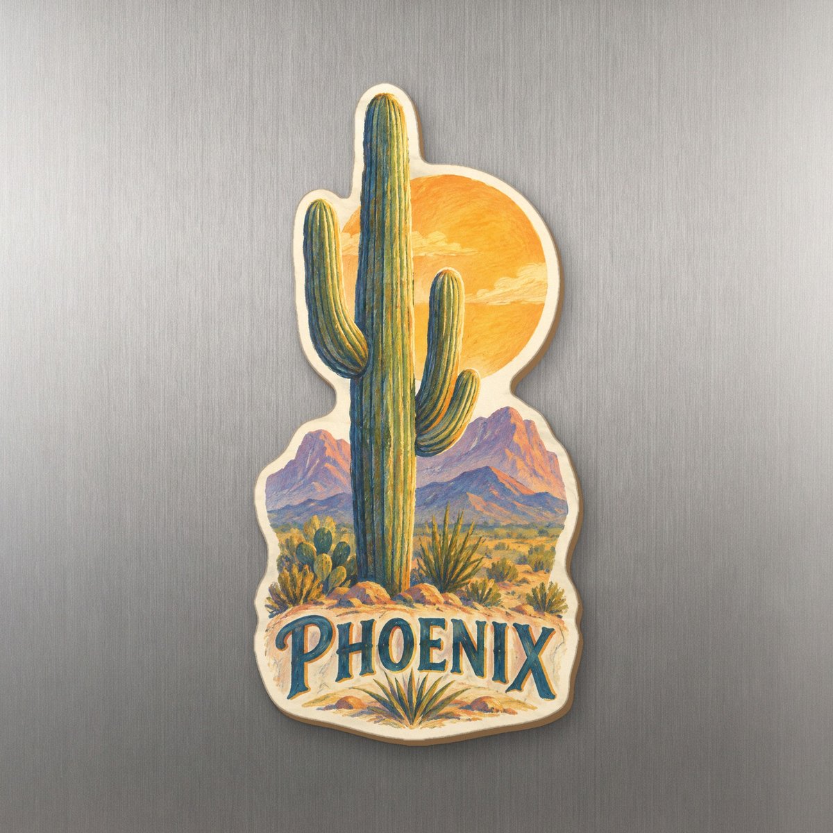 She's Choosing Phoenix Magnet | Colored Pencil over Gouache | S568-M