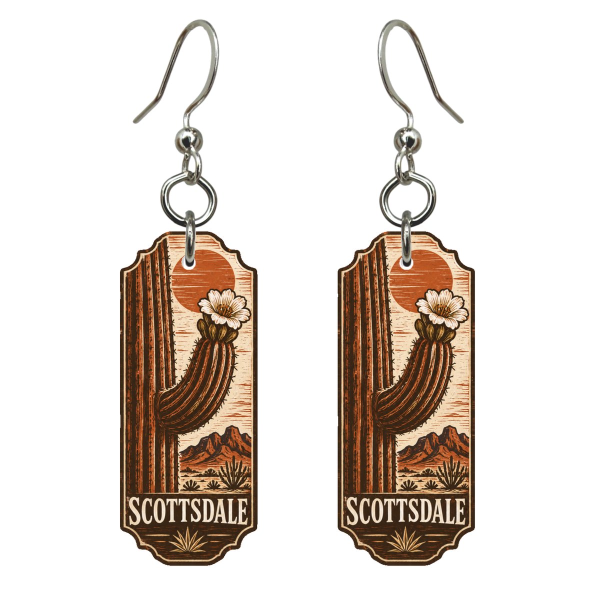 She's Choosing Scottsdale Earrings | Woodcut | S574
