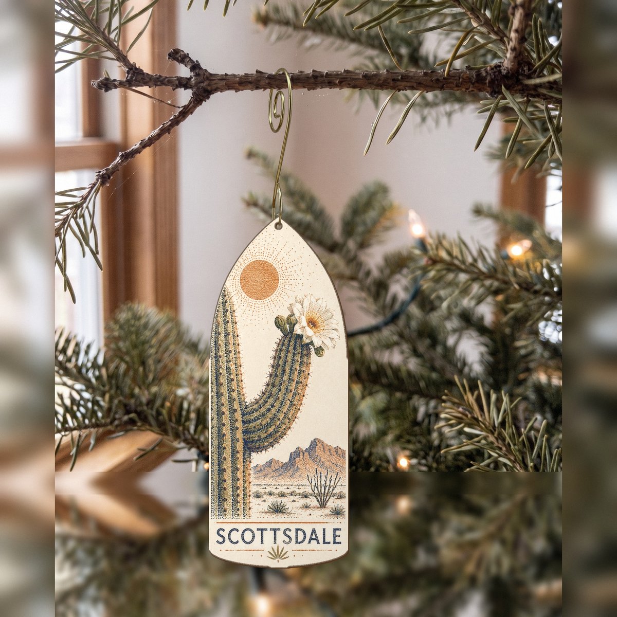 She's Choosing Scottsdale Ornament | Sparse Pointillism | S577-O