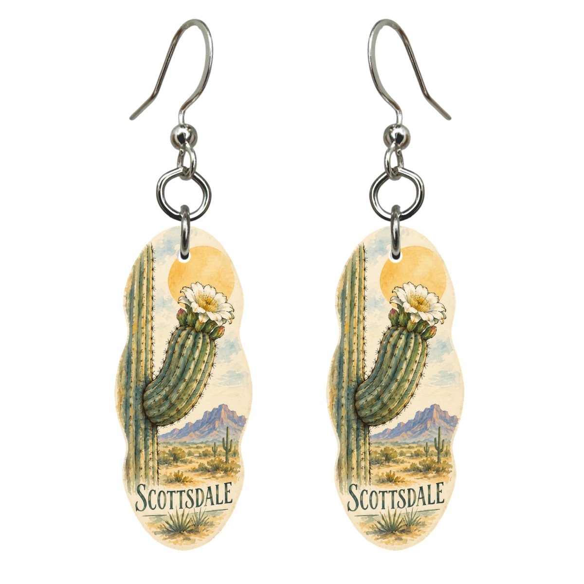 She's Choosing Scottsdale Earrings | Pen and Watercolor Wash | S581