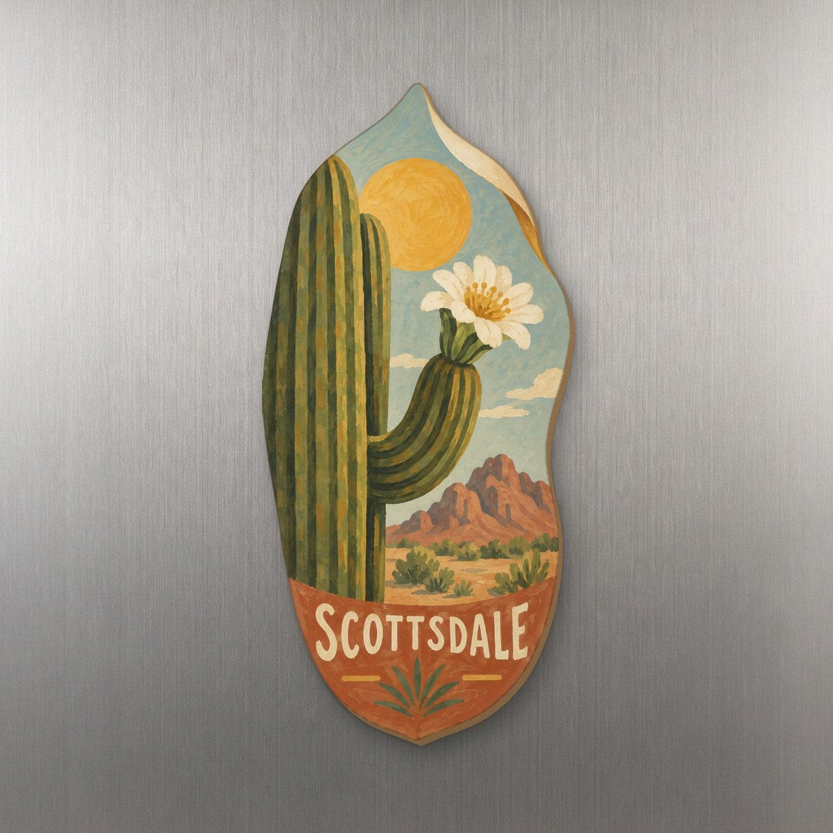 She's Choosing Scottsdale Magnet | Naive Folk Painting | S582-M