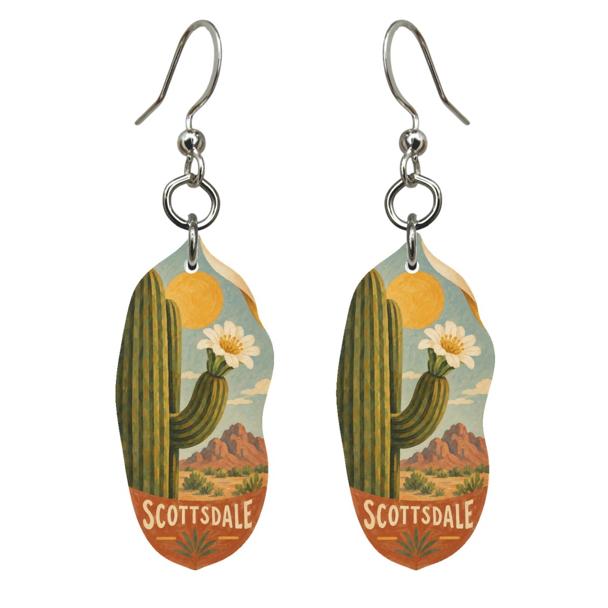 She's Choosing Scottsdale Earrings | Naive Folk Painting | S582