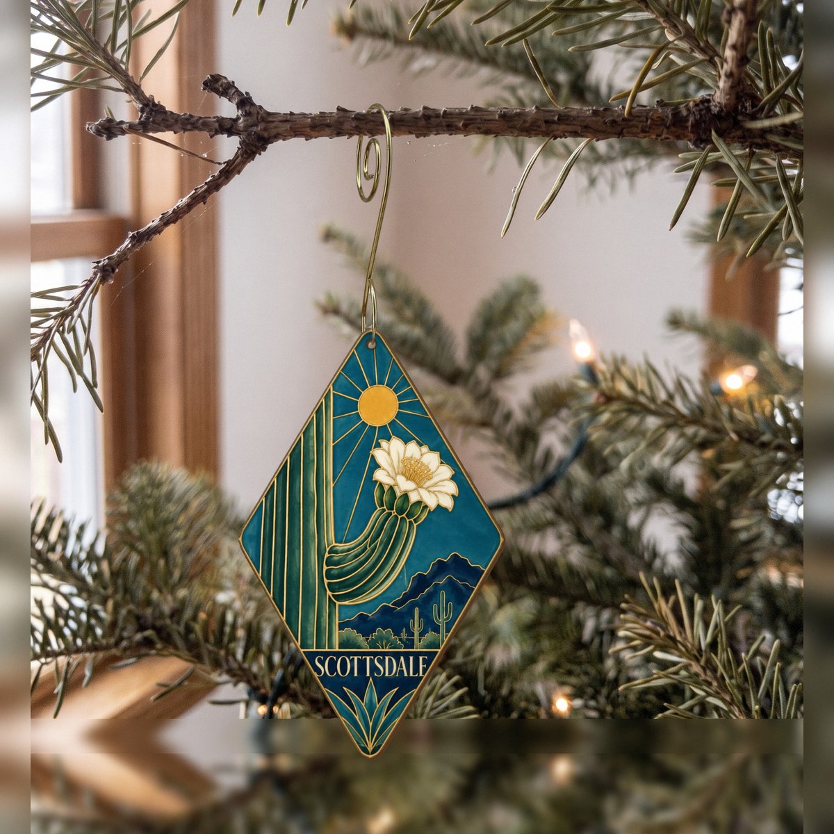 She's Choosing Scottsdale Ornament | Cloisonné-Inspired Graphic | S584-O