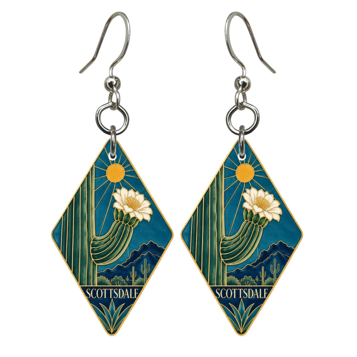 She's Choosing Scottsdale Earrings | Cloisonné-Inspired Graphic | S584