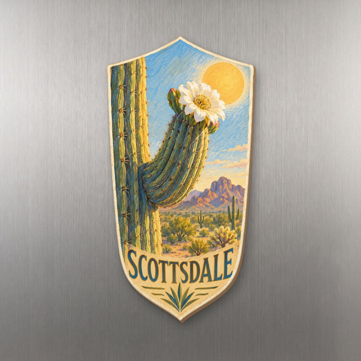 She's Choosing Scottsdale Magnet | Colored Pencil over Gouache | S586-M