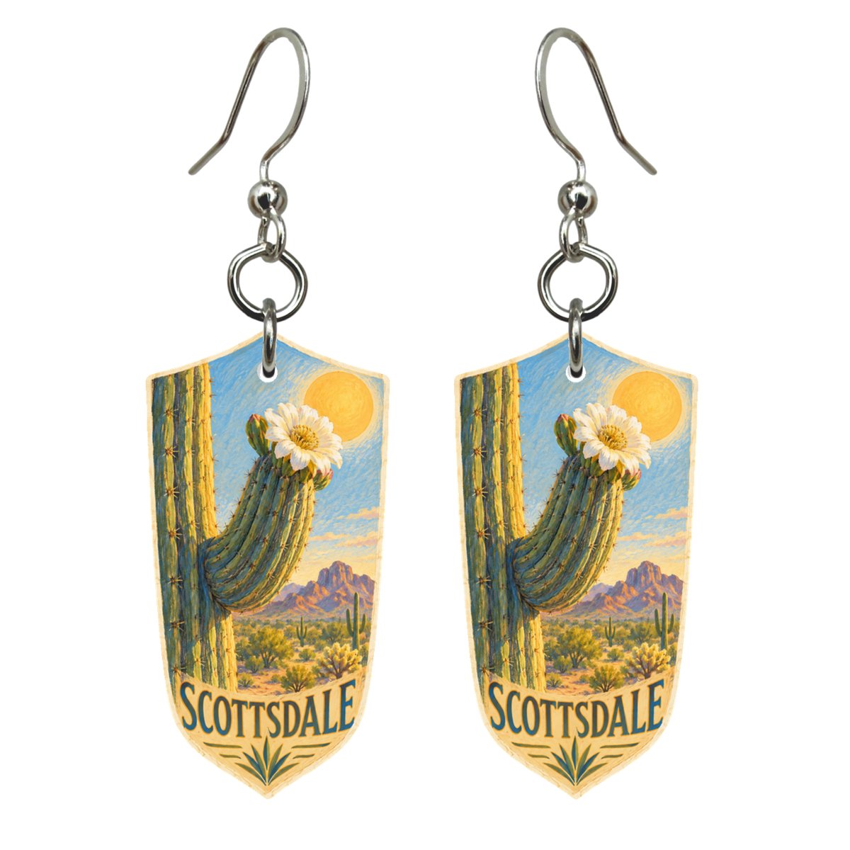 She's Choosing Scottsdale Earrings | Colored Pencil over Gouache | S586