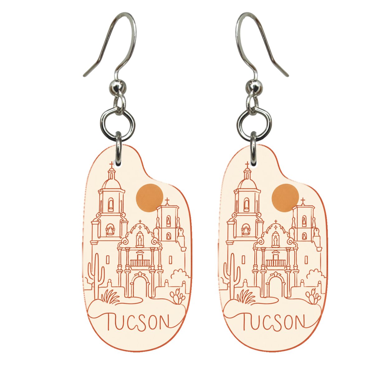 She's Choosing Tucson Earrings | Continuous-Line Drawing | S588
