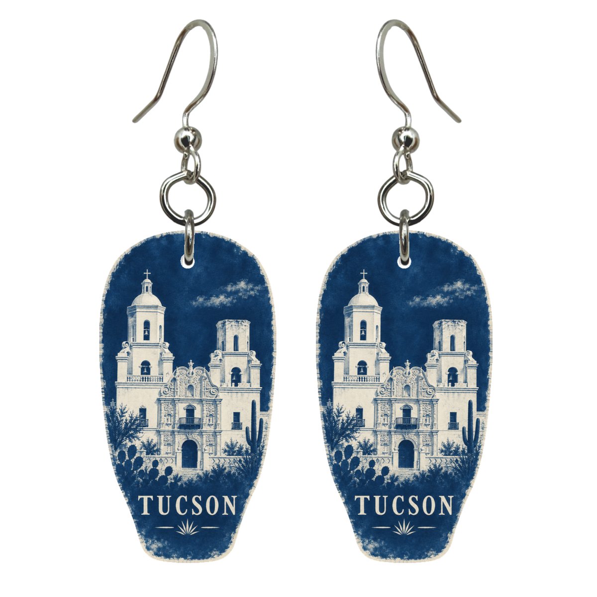 She's Choosing Tucson Earrings | Cyanotype-Inspired | S593