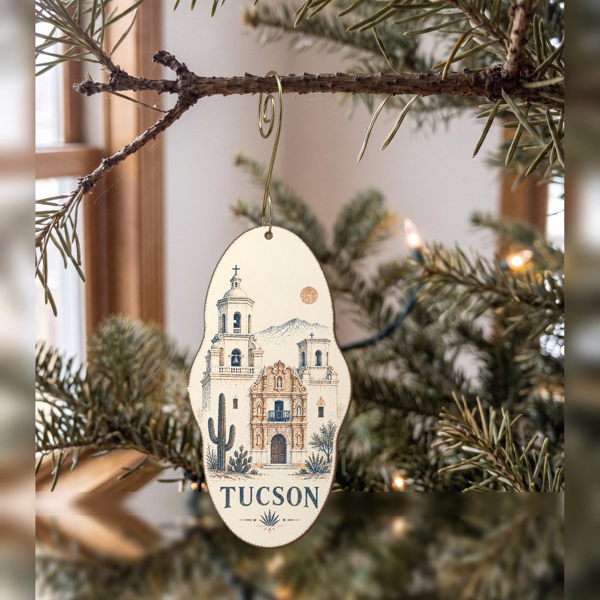 She's Choosing Tucson Ornament | Sparse Pointillism | S595-O