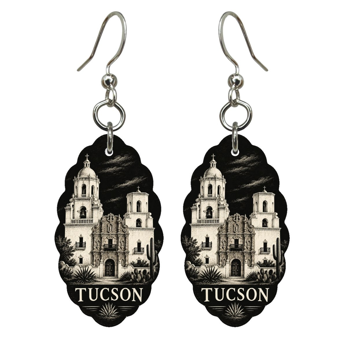 She's Choosing Tucson Earrings | Scratchboard | S596