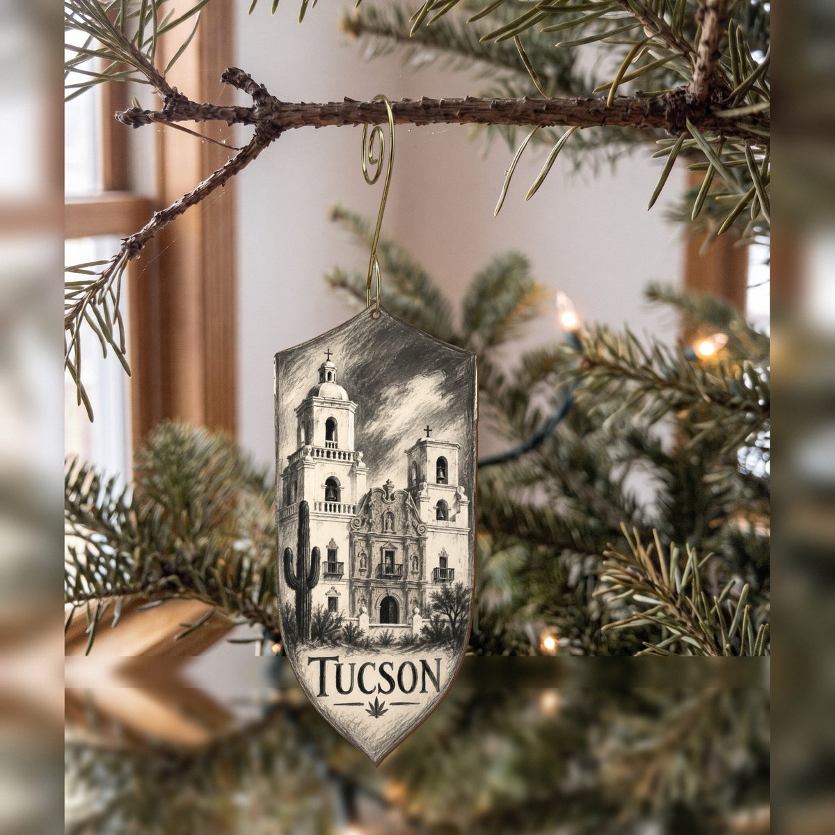 She's Choosing Tucson Ornament | Charcoal Gesture | S597-O