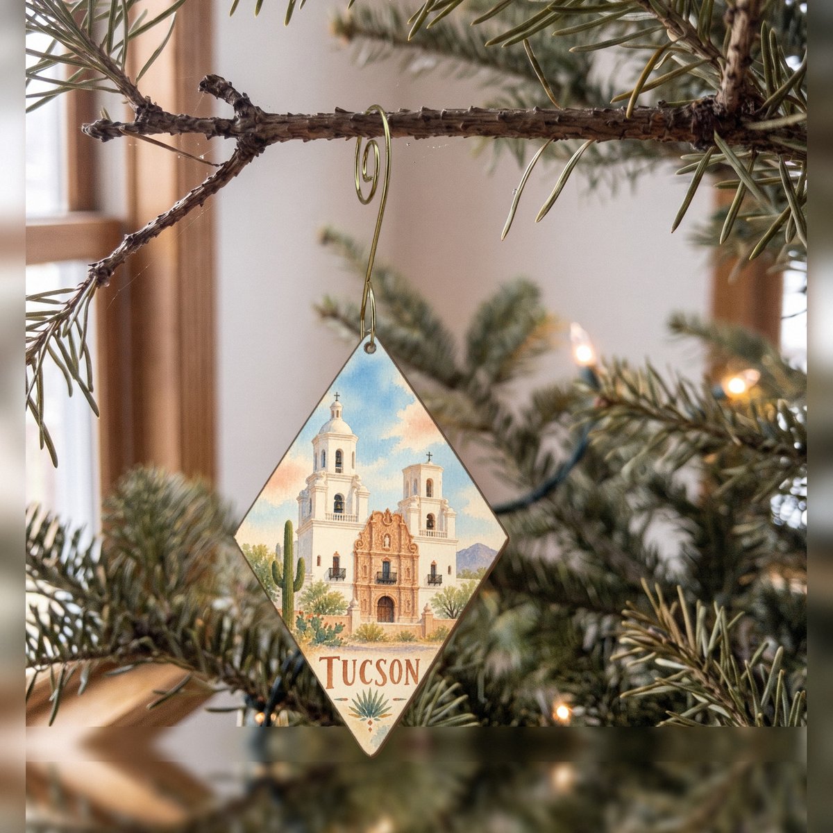 She's Choosing Tucson Ornament | Restrained Watercolor | S598-O