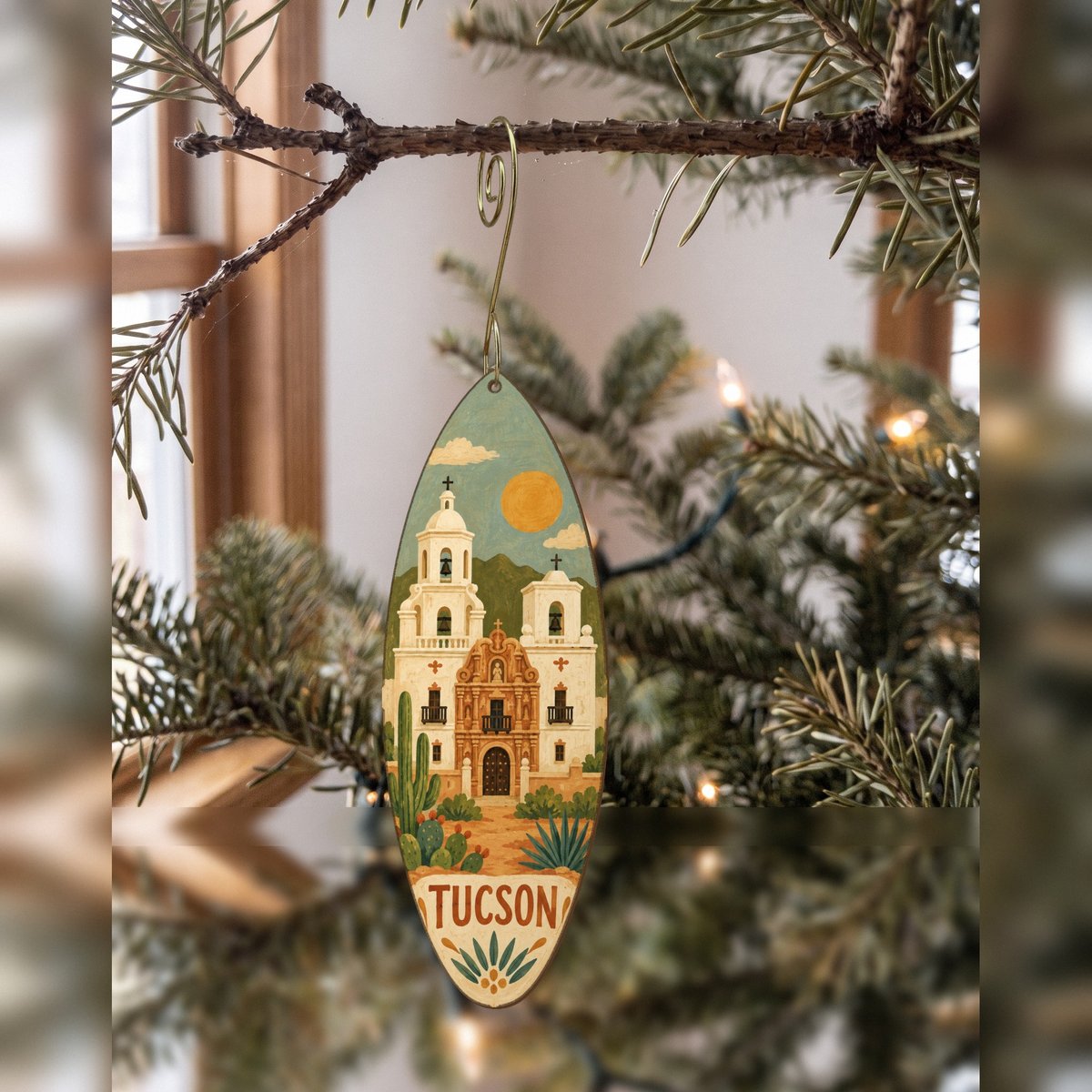 She's Choosing Tucson Ornament | Naive Folk Painting | S600-O