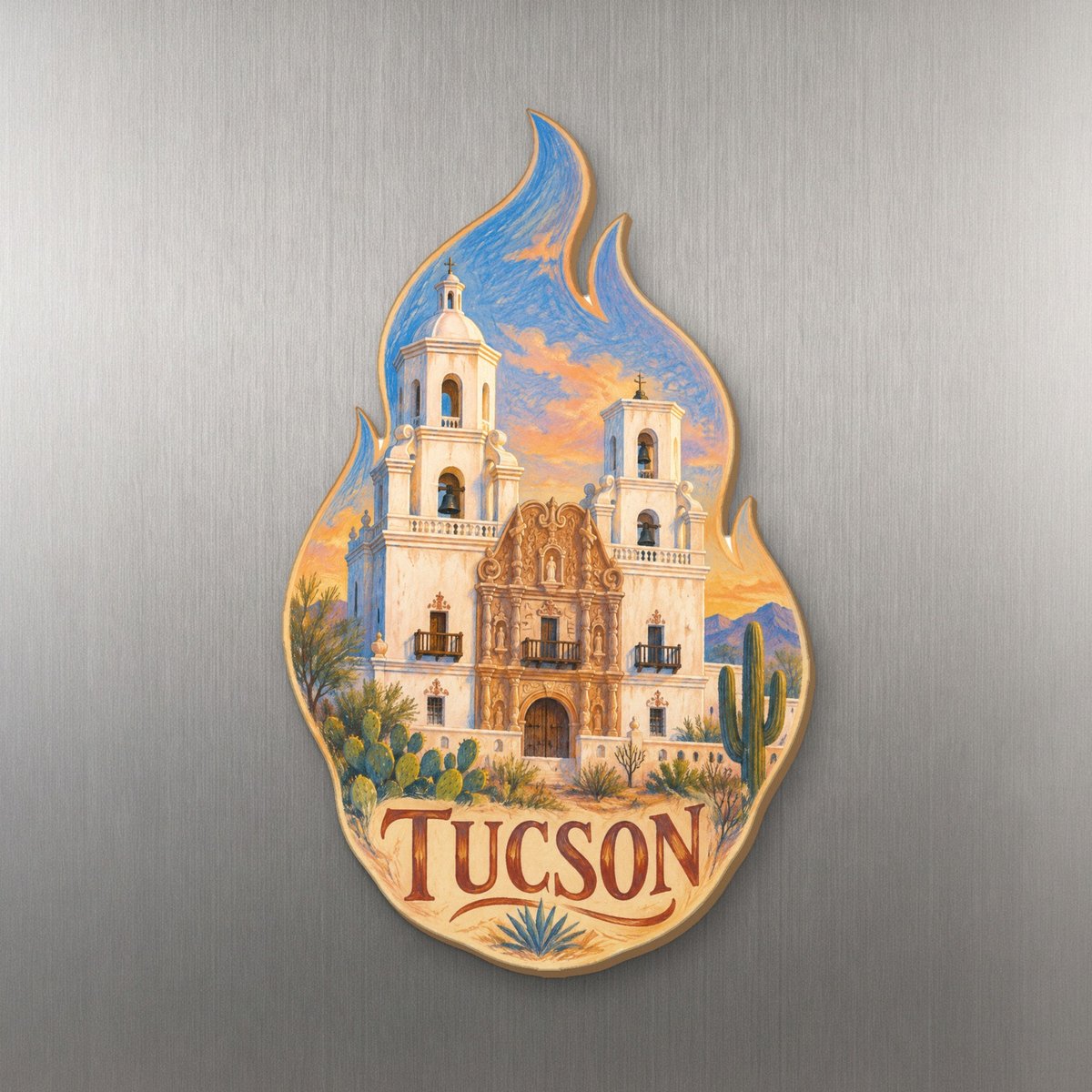 She's Choosing Tucson Magnet | Colored Pencil over Gouache | S669-M
