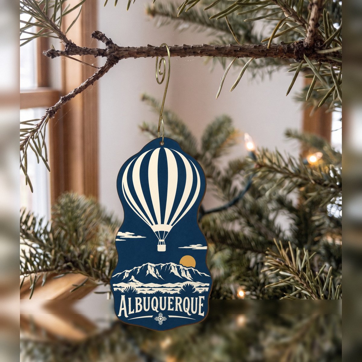 She's Choosing Albuquerque Ornament | Negative-Space Silhouette | S672-O