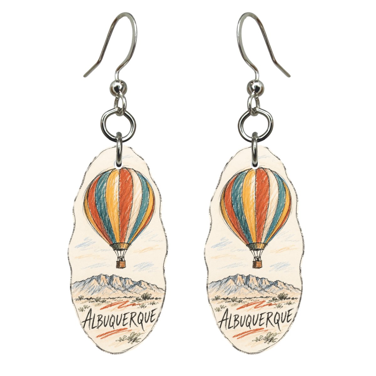 She's Choosing Albuquerque Earrings | Loose Contour Sketch | S674