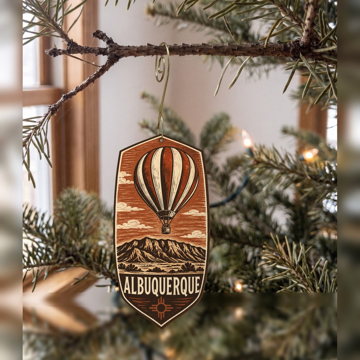 She's Choosing Albuquerque Ornament | Woodcut | S677-O