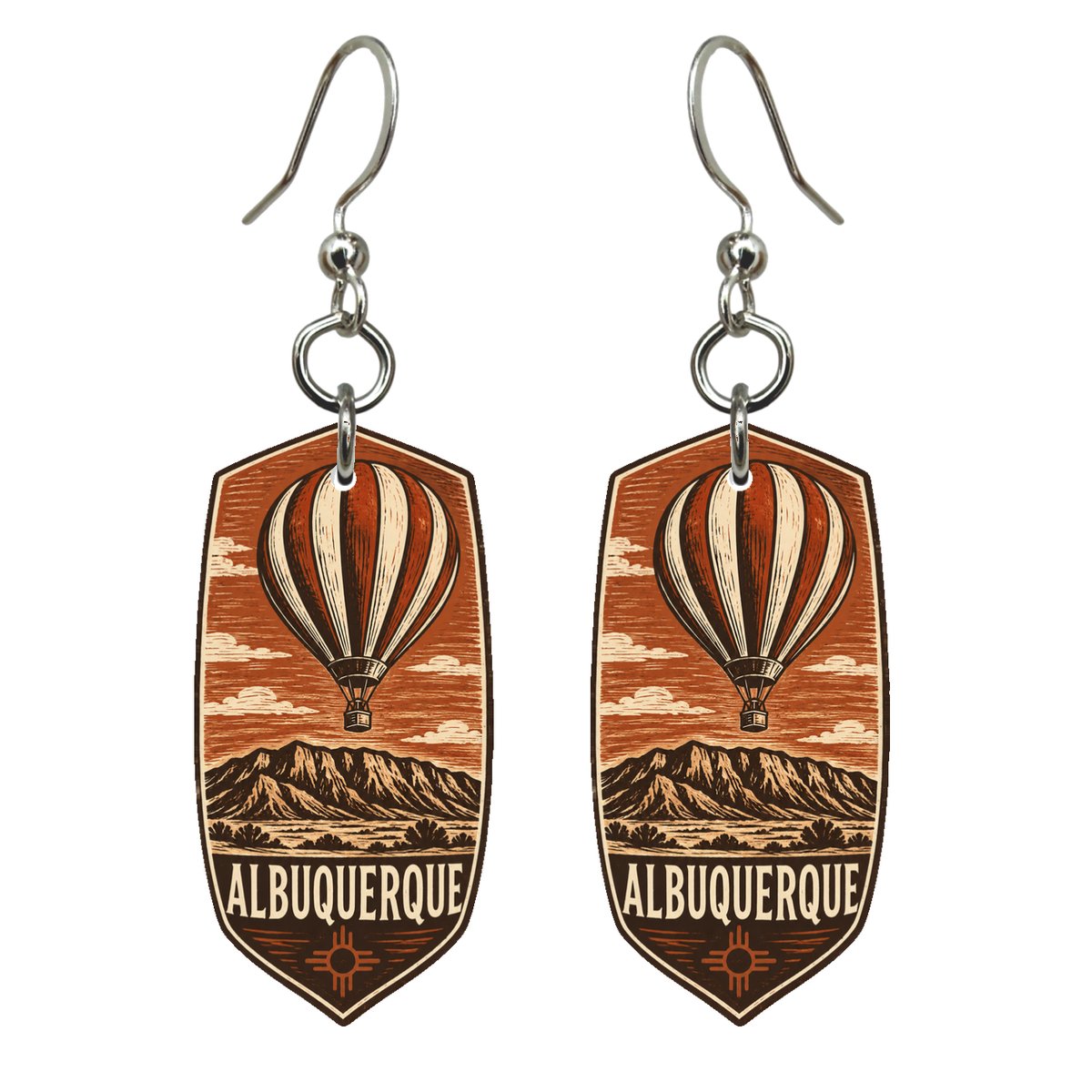 She's Choosing Albuquerque Earrings | Woodcut | S677