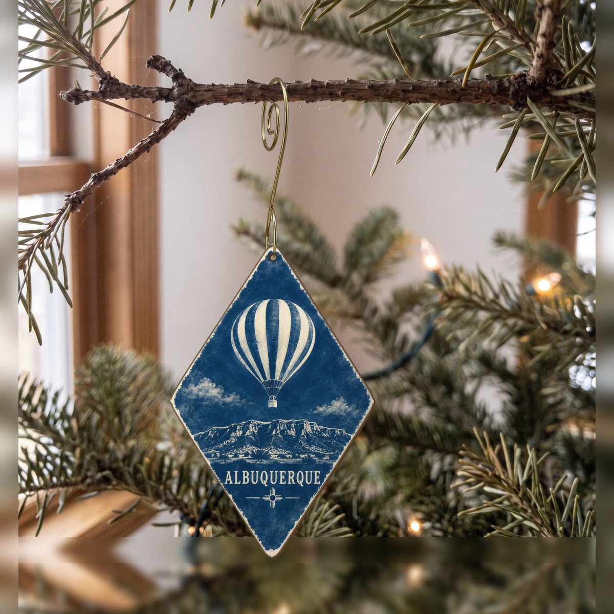 She's Choosing Albuquerque Ornament | Cyanotype-Inspired | S678-O