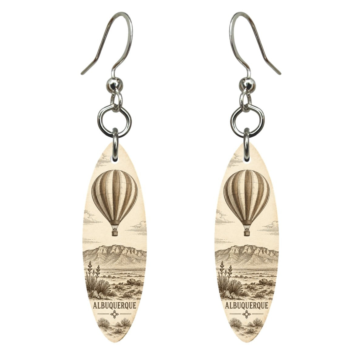 She's Choosing Albuquerque Earrings | Etching-Inspired Linework | S679