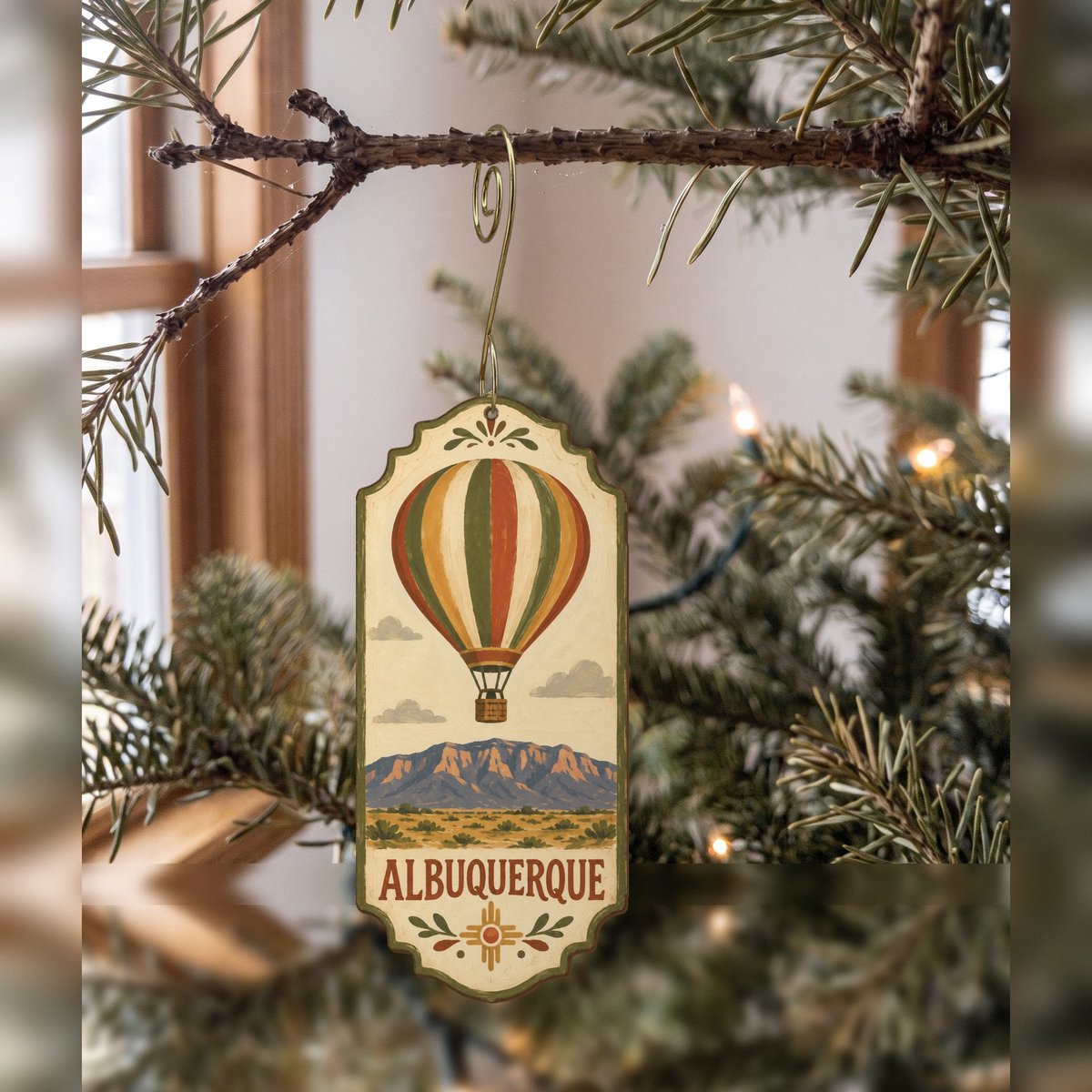 She's Choosing Albuquerque Ornament | Naive Folk Painting | S685-O