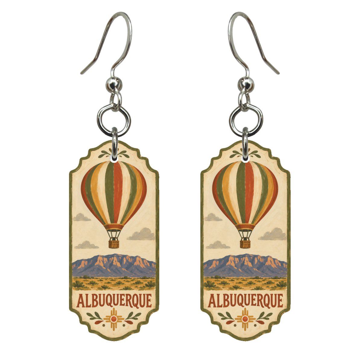 She's Choosing Albuquerque Earrings | Naive Folk Painting | S685