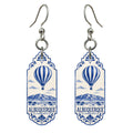 She's Choosing Albuquerque Earrings | Blue-And-White Ceramic Illustration | S686