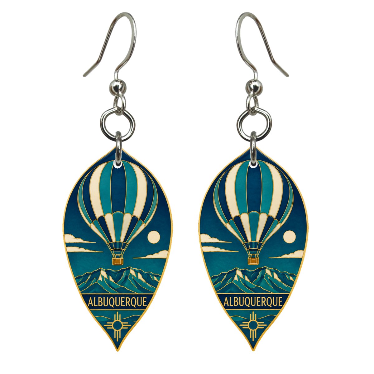 She's Choosing Albuquerque Earrings | Cloisonné-Inspired Graphic | S687