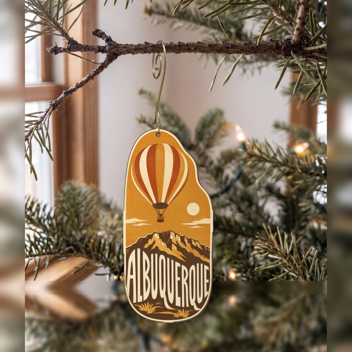 She's Choosing Albuquerque Ornament | Typographic Illustration | S688-O