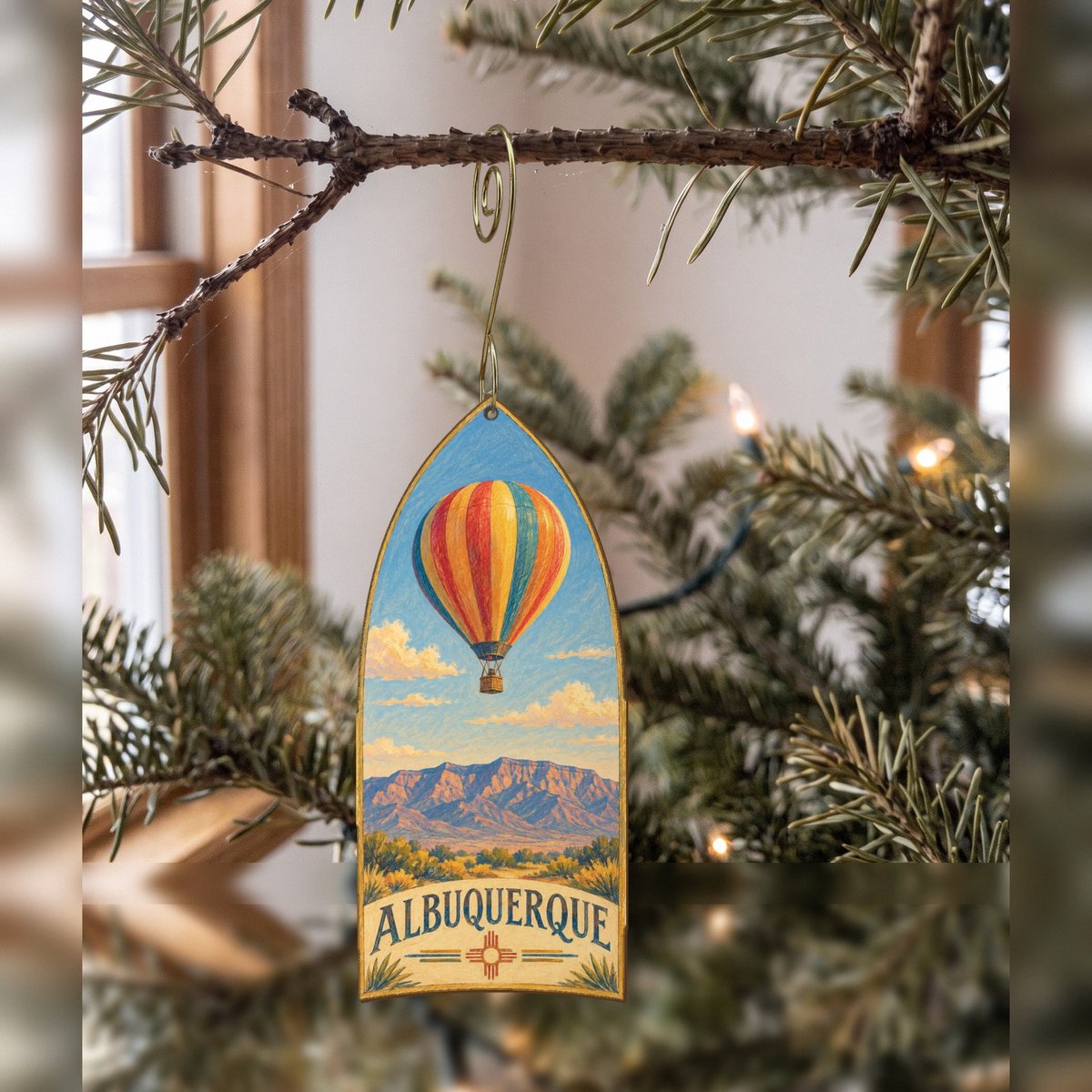 She's Choosing Albuquerque Ornament | Colored Pencil over Gouache | S689-O