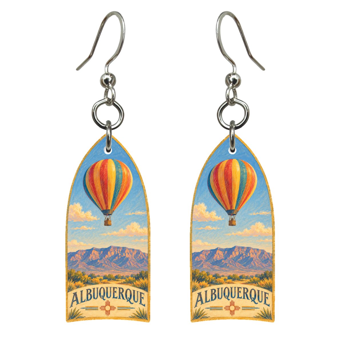 She's Choosing Albuquerque Earrings | Colored Pencil over Gouache | S689