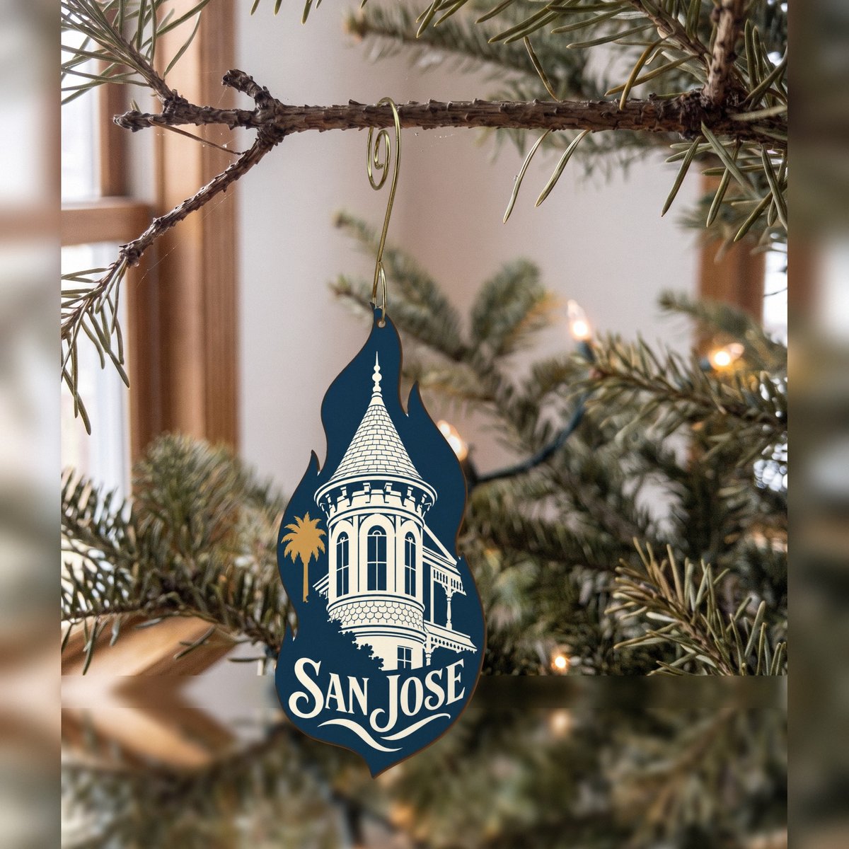 She's Choosing San Jose Ornament | Negative-Space Silhouette | S708-O