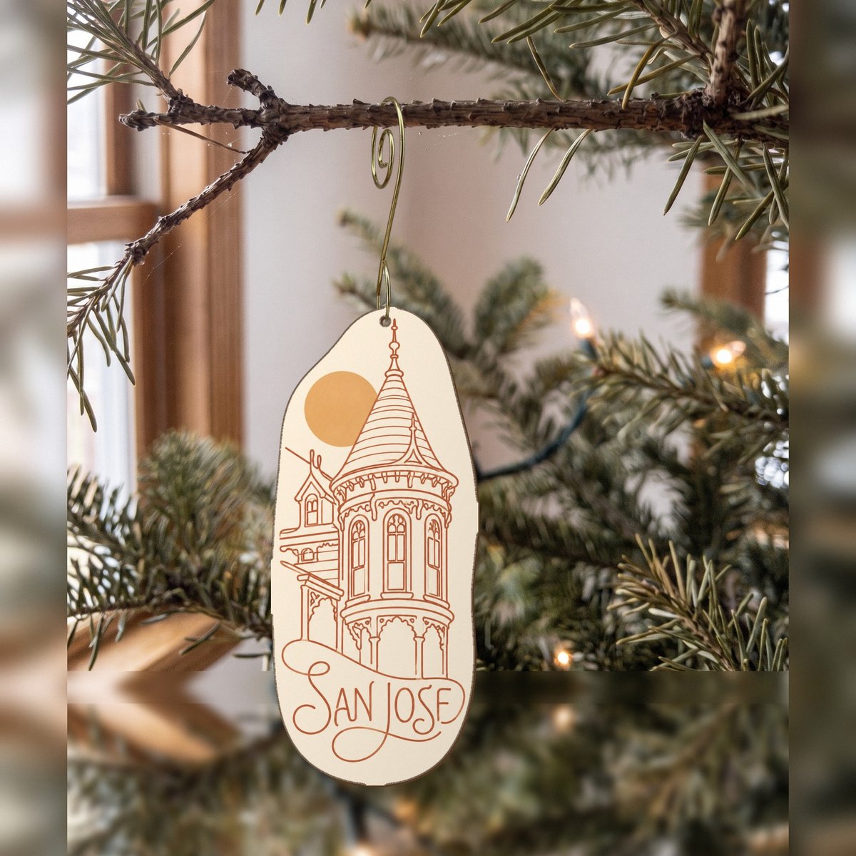 She's Choosing San Jose Ornament | Continuous-Line Drawing | S709-O