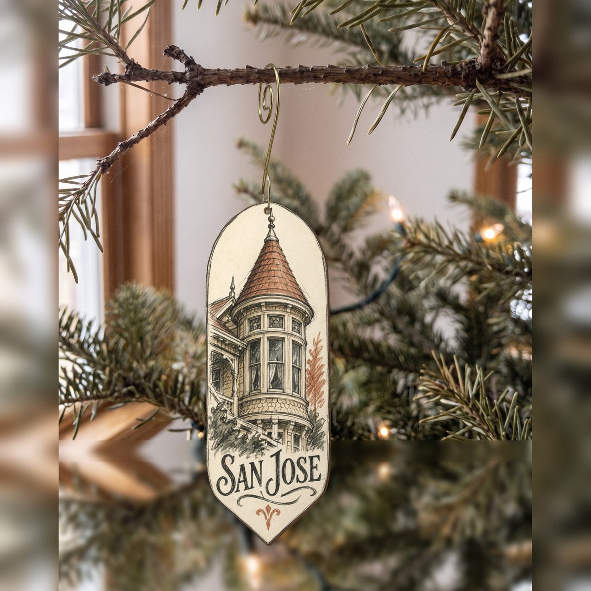She's Choosing San Jose Ornament | Loose Contour Sketch | S710-O
