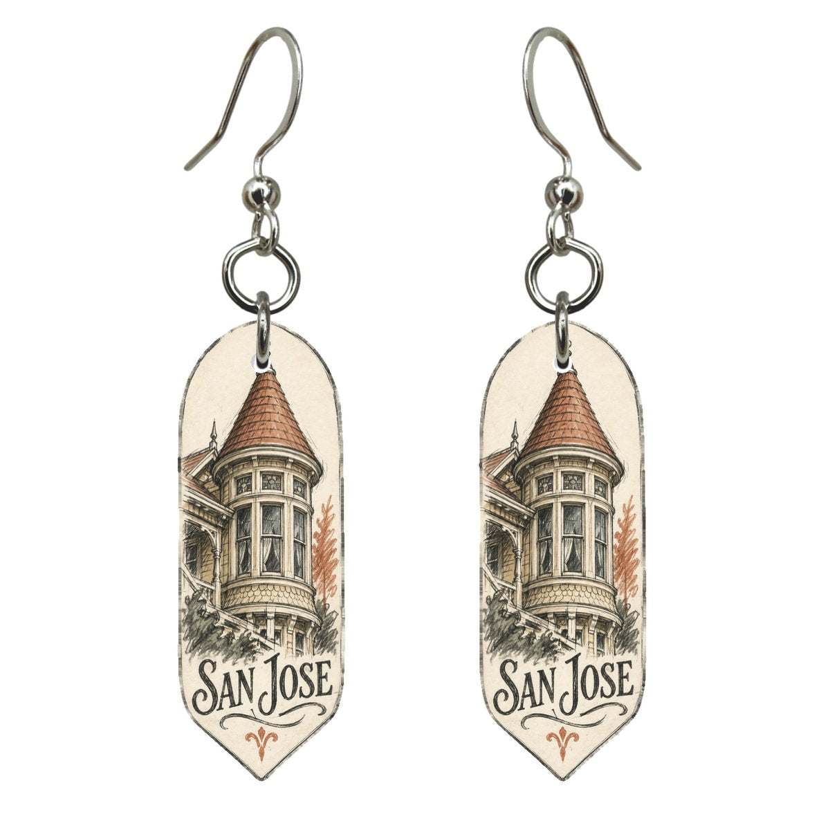 She's Choosing San Jose Earrings | Loose Contour Sketch | S710