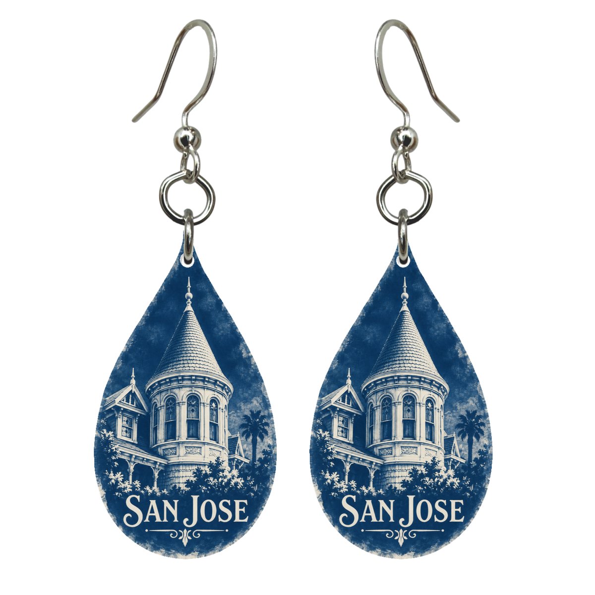 She's Choosing San Jose Earrings | Cyanotype-Inspired | S714