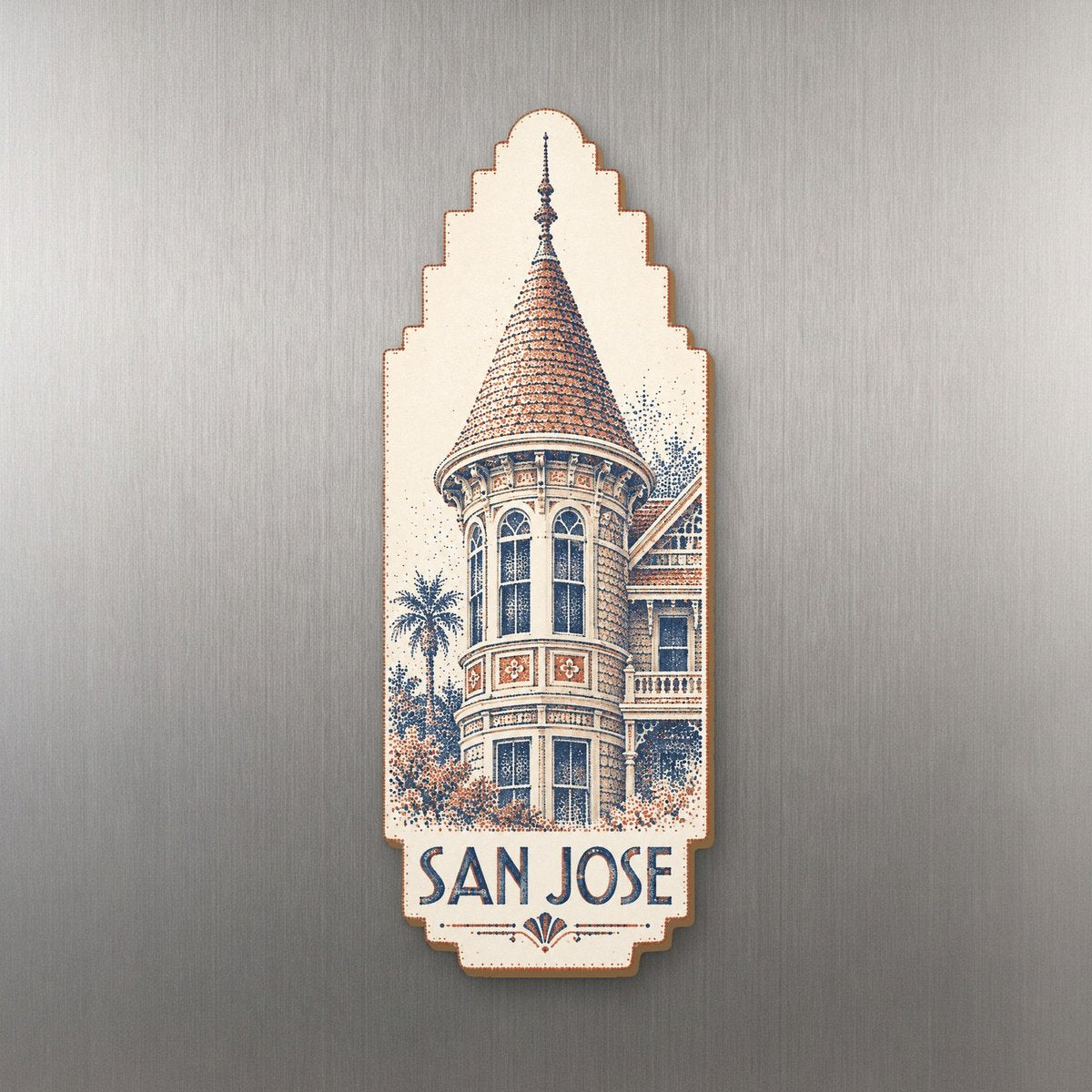 She's Choosing San Jose Magnet | Sparse Pointillism | S716-M