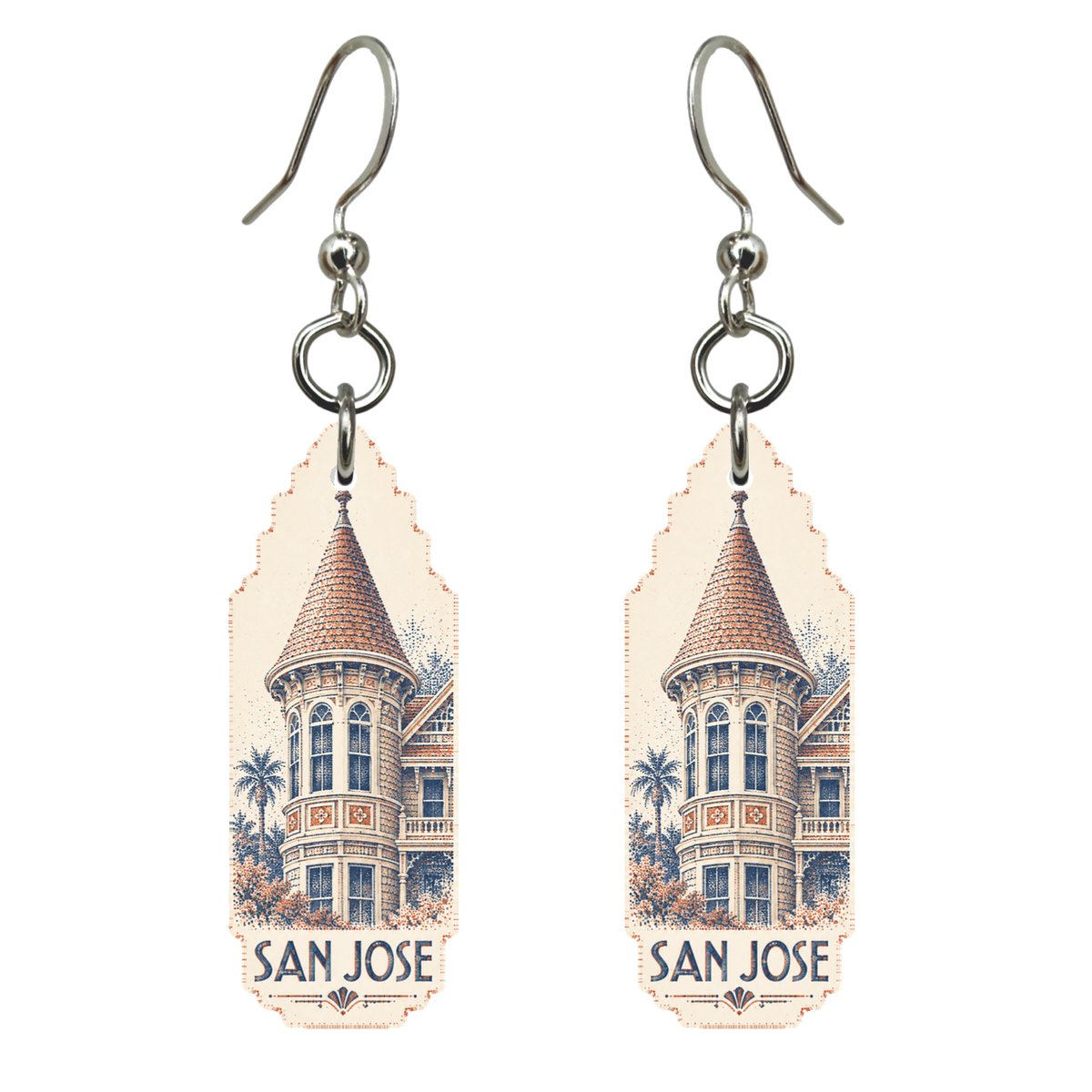 She's Choosing San Jose Earrings | Sparse Pointillism | S716