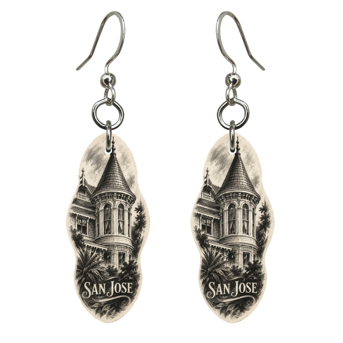 She's Choosing San Jose Earrings | Charcoal Gesture | S718