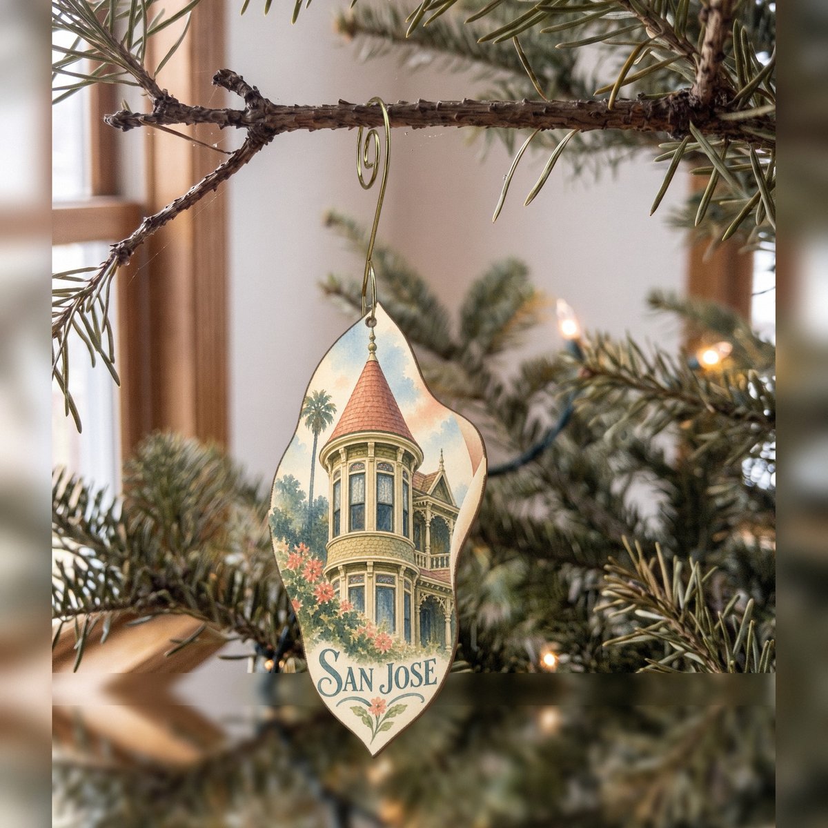 She's Choosing San Jose Ornament | Restrained Watercolor | S719-O